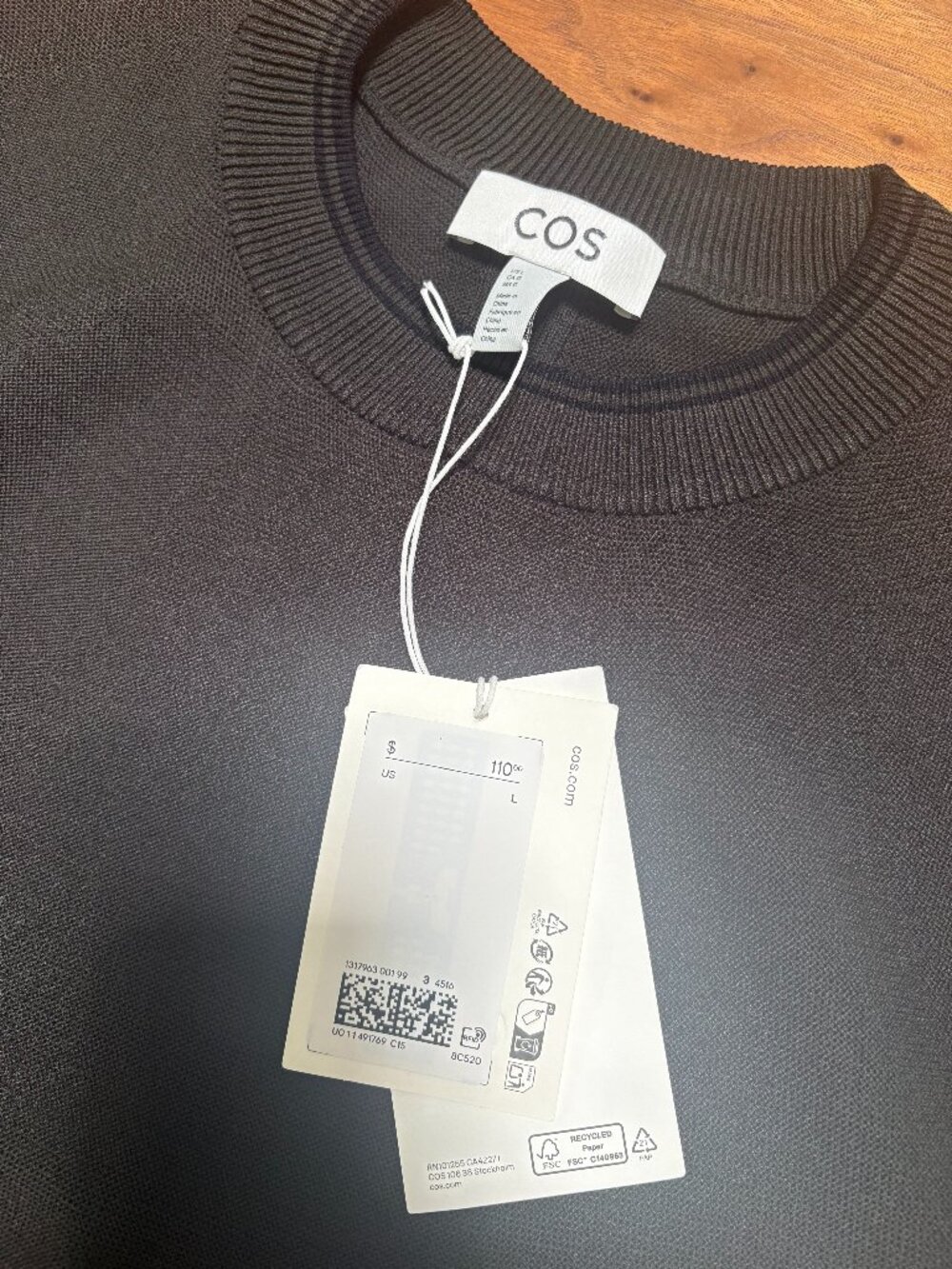COS Contrast Tipped Crewneck Sweater